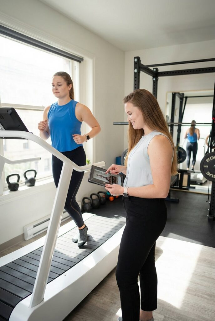 Patient working with a provider at a pelvic floor physical therapy clinic in Boston